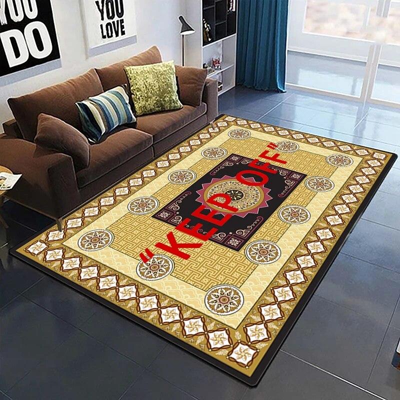 Keep Off Pattern Dekorativer quadratischer Teppich Modernes Haus Wohnzimmer Boden Matte Schlafzimmer Teppich Kunst Poster Matte Fans Geschenk Alfombra