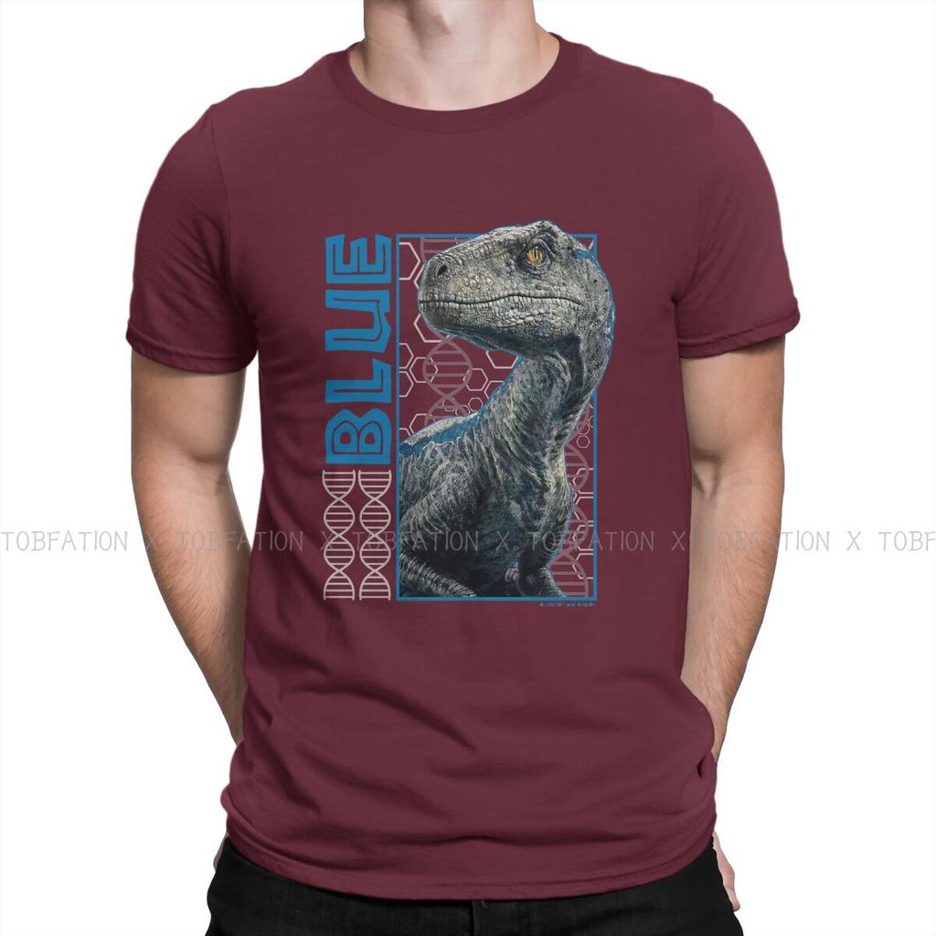 Jurassic Park Dinosaurs Film Pure Cotton TShirt Blue  Elegant T Shirt Leisure Men Clothes Newest Design