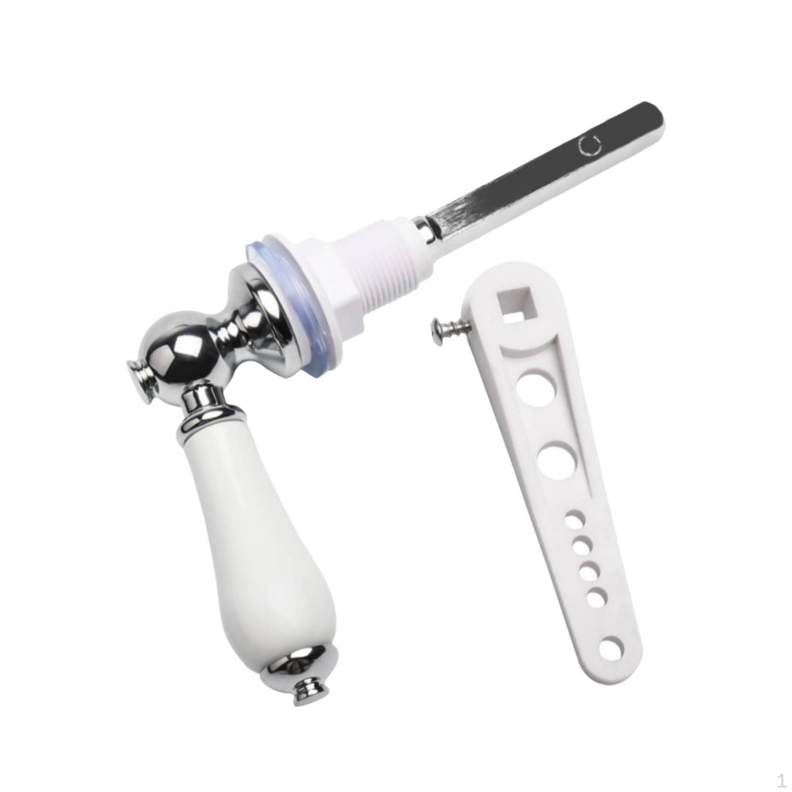 Toilet Flush Handle Compact Replacement Metal Ceramic Cistern Lever Traditional Tank Accessory серебряный