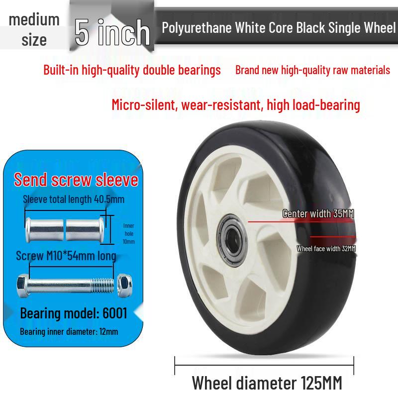 Nylon Swivel Caster Wheels: 2-6 inch Heavy-Duty Rubber & Flat Plate Options