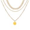 European & American Multi-layer Round Disc Pendant Clavicle Necklace - Cool, Stackable Fashion for Women