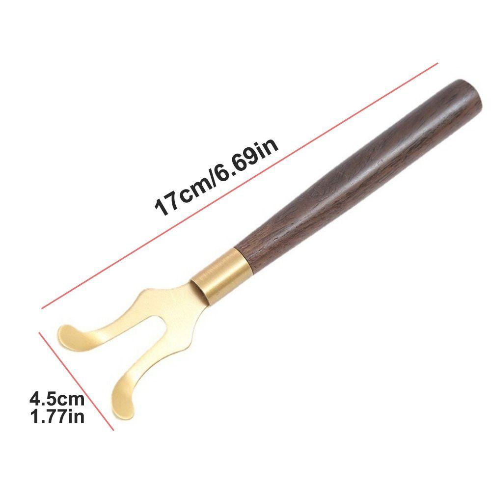 Wood Copper Tea Kettle Cover Fork 17cm Kung Fu Tea Tools New Teapot Lid Clip for Cast Iron Teapot