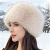 Fashion Plush Fluffy Fur Bucket Hat Warm Furry Panama Cap Ear Protection Soft Mongolian Cap Winter