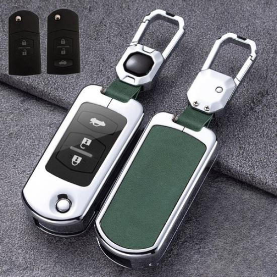 Zinc Alloy Leather TPU Car Key Fob Case Cover For Mazda 2 3 6 CX-7 CX-9 RX8 MPV