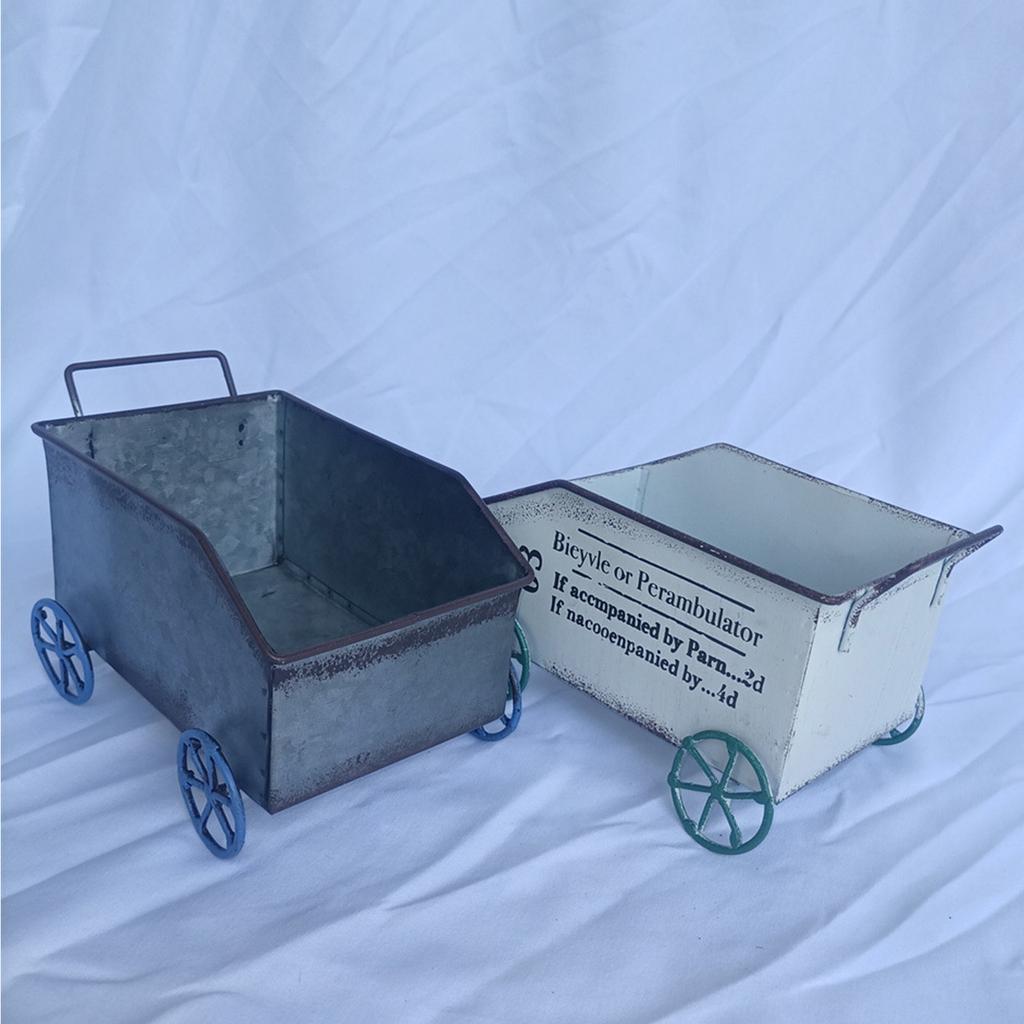 Flower Cart Metal Modern Metal Wagon Planter Plant Stand Flower Planter Pot for Indoor Garden Patio Outdoor Balcony