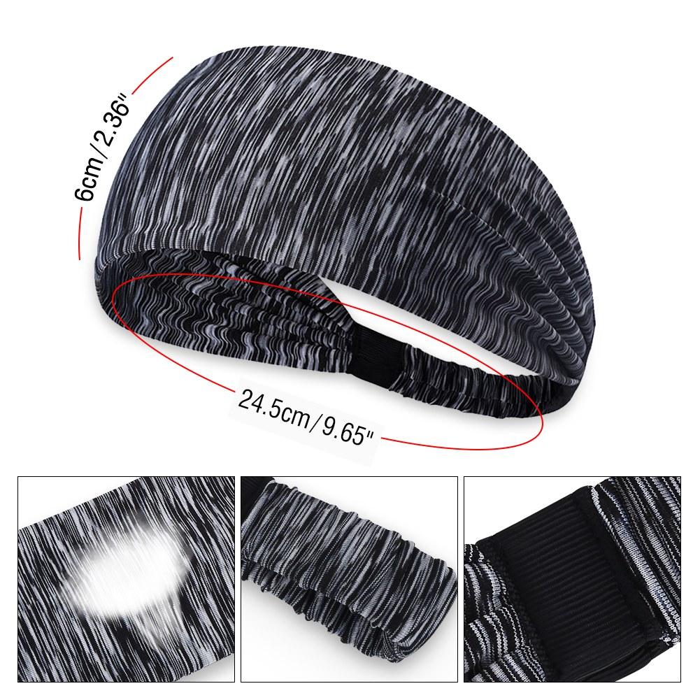Sweatband Headband Sport Bicycle Tennis Bike Cycling Stretchy Breathable Hairband Stripe Gray