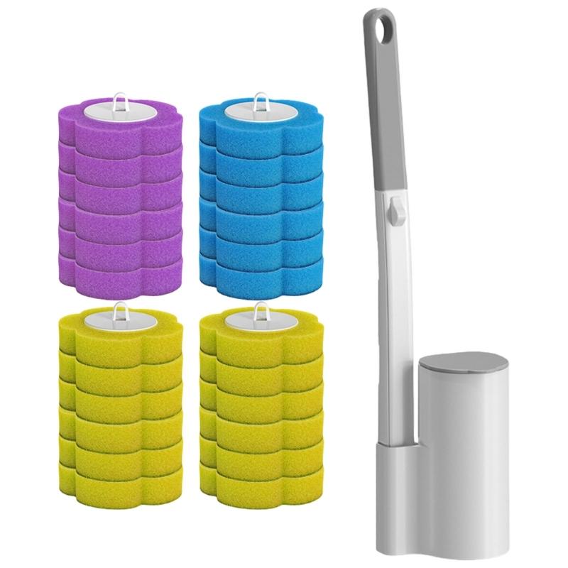 Toilet Wand Holder Designed for Convenient Use and Easy Maintenance Toilet Brush and Holder with Cleaner Refills