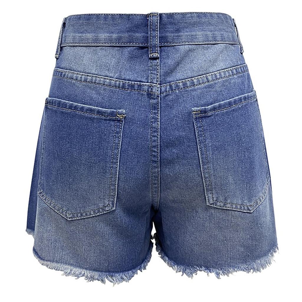 Dámské džínové klasické všestranné módní šortky s vysokým pasem