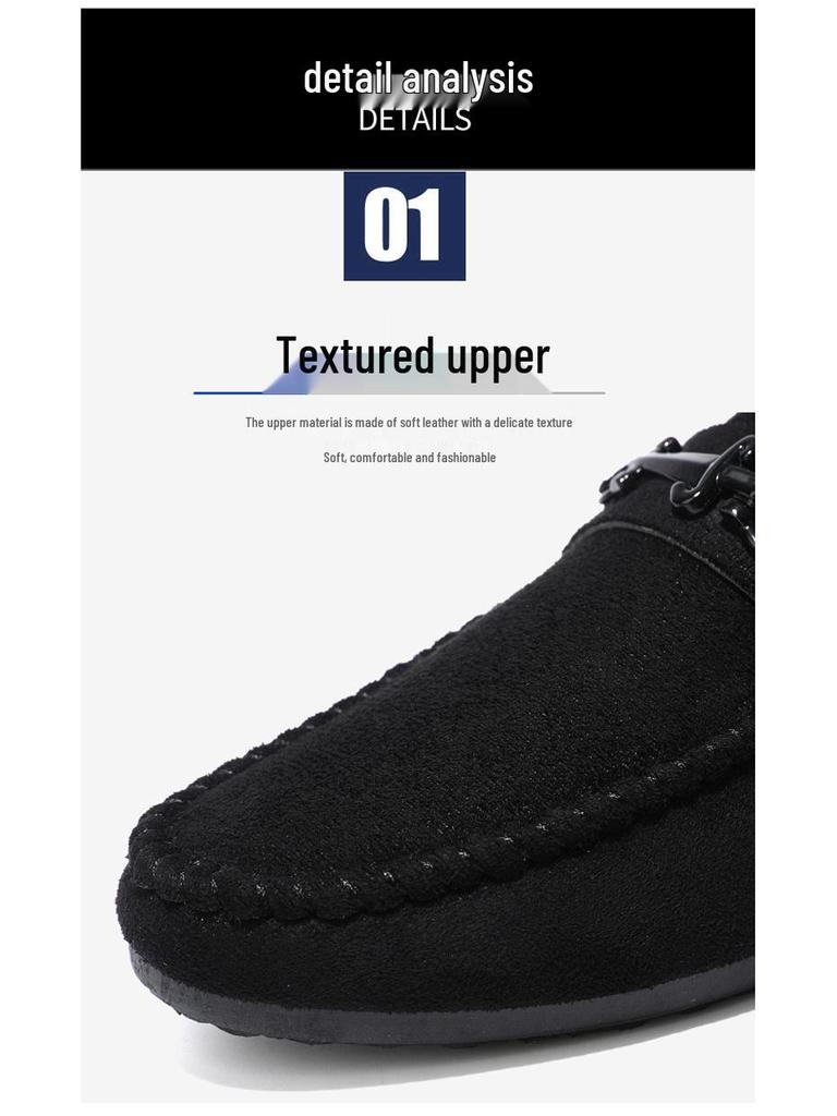 Waterproof Men's Slip-on Loafers - Casual Leather Driving Shoes for Fashion-Forward Youth.