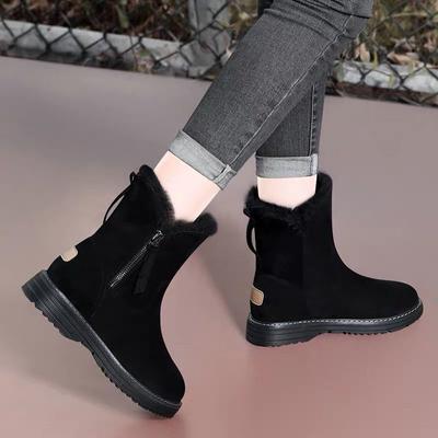 On Offer With High Quality Women's Shoes Brown Booties Half Flat Footwear Hot Black Winter 2024 Snow Boots Woman Warm Elegant