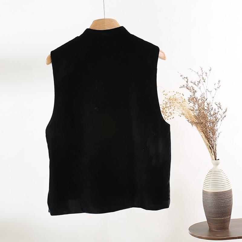 Vintage Dopamine Vest Women's Solid Color Stand-up Collar Sleeveless Vest Spring Wear Top Vest