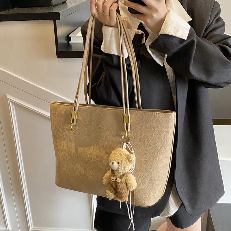 Retro simple handbag large capacity casual versatile texture tote bag niche versatile underarm shoulder bag