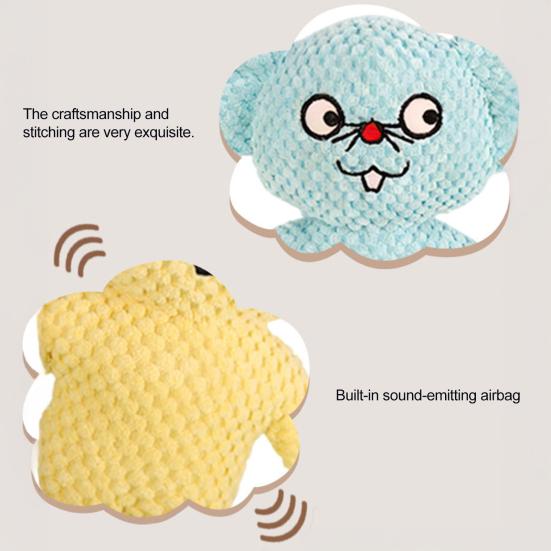 Pet Toy Bite-Resistant Sound Design Interactive Puppy Chew Toy Cartoon Design Teeth Oral Health Safe Chew Toy