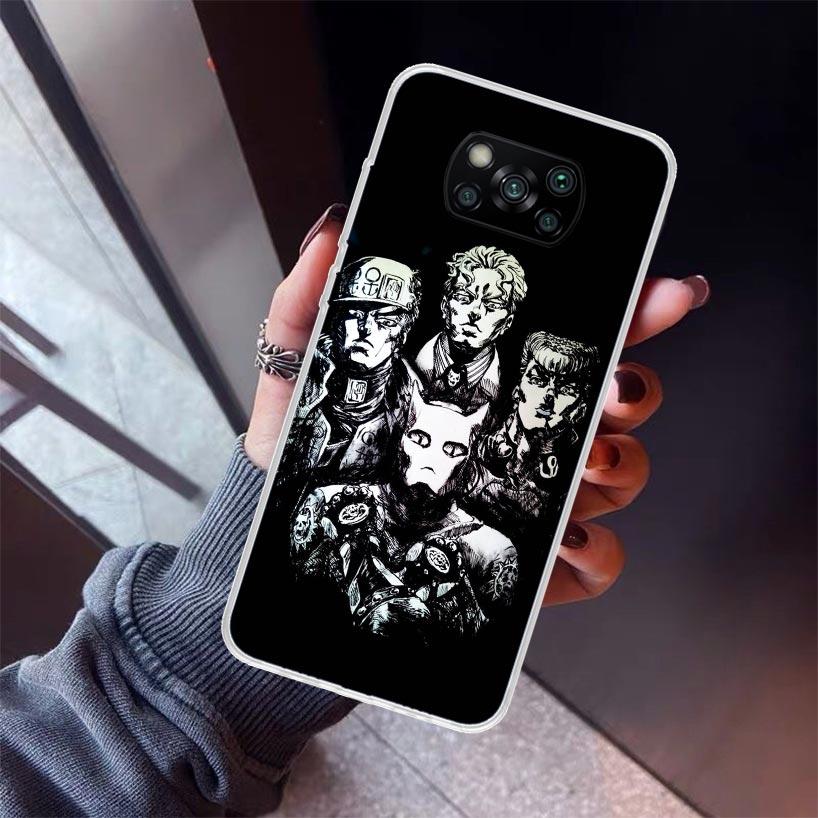 JoJo Kira Yoshikage Killer Queen Phone Case For Xiaomi Poco X7 X6 X5 Pro F7 Ultra Redmi 15C 15 13 13C 12 12C 10 10A 10C 9 9A 9C