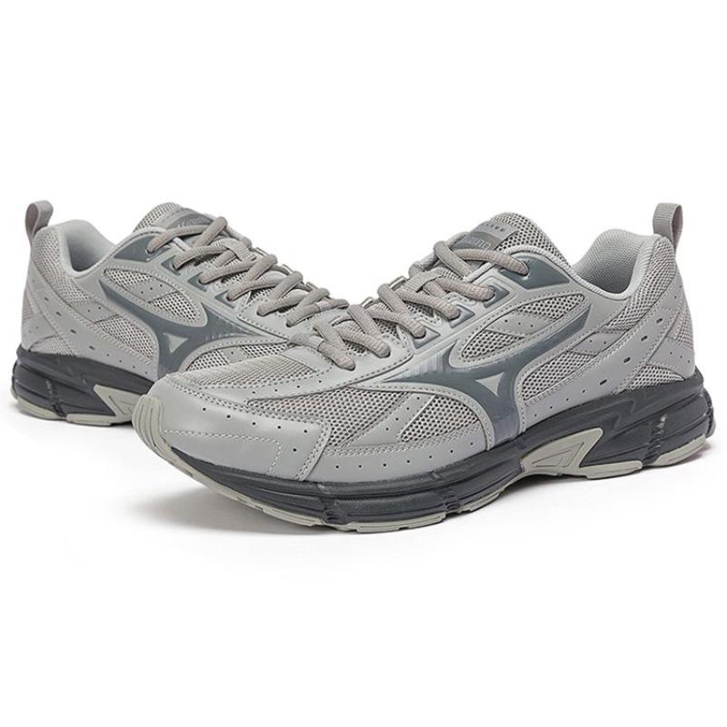 Mizuno Speed Vintage Platform Fabric Leather Cushioning Durable Breathable Rebound Low Top Running Shoes Unisex Grey D1GH223004