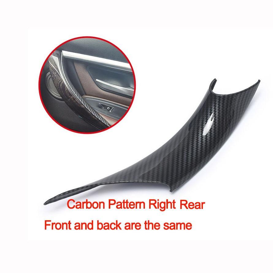F30 Door Handle Pull Inner Protective Cover Black Carbon Fiber Car Door Trim for BMW 3 Series 2013- BMW 320 328 330 335 M3