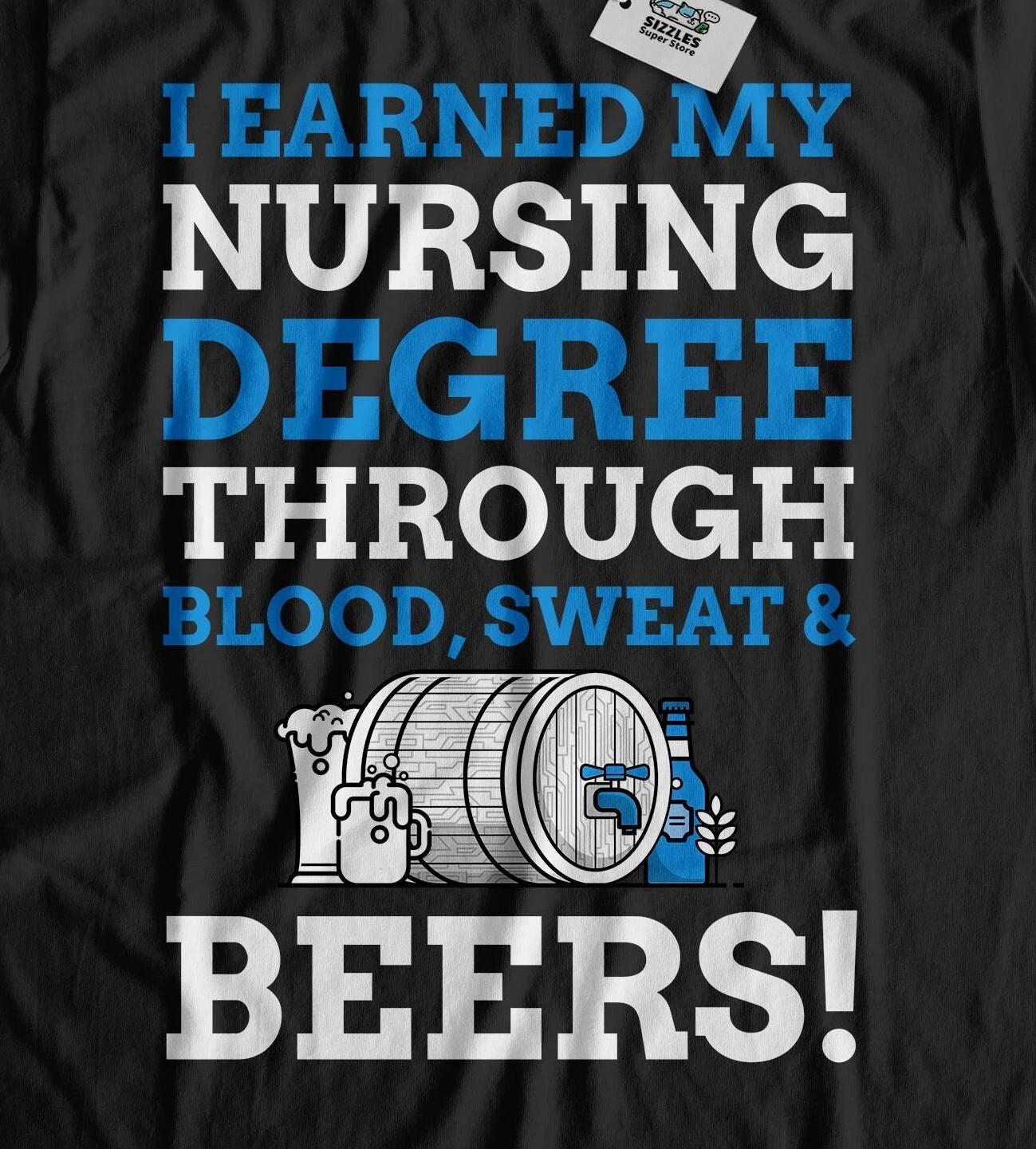 Unisex Funny Nursing Degree T-Shirt Nurse Graduate Gifts L