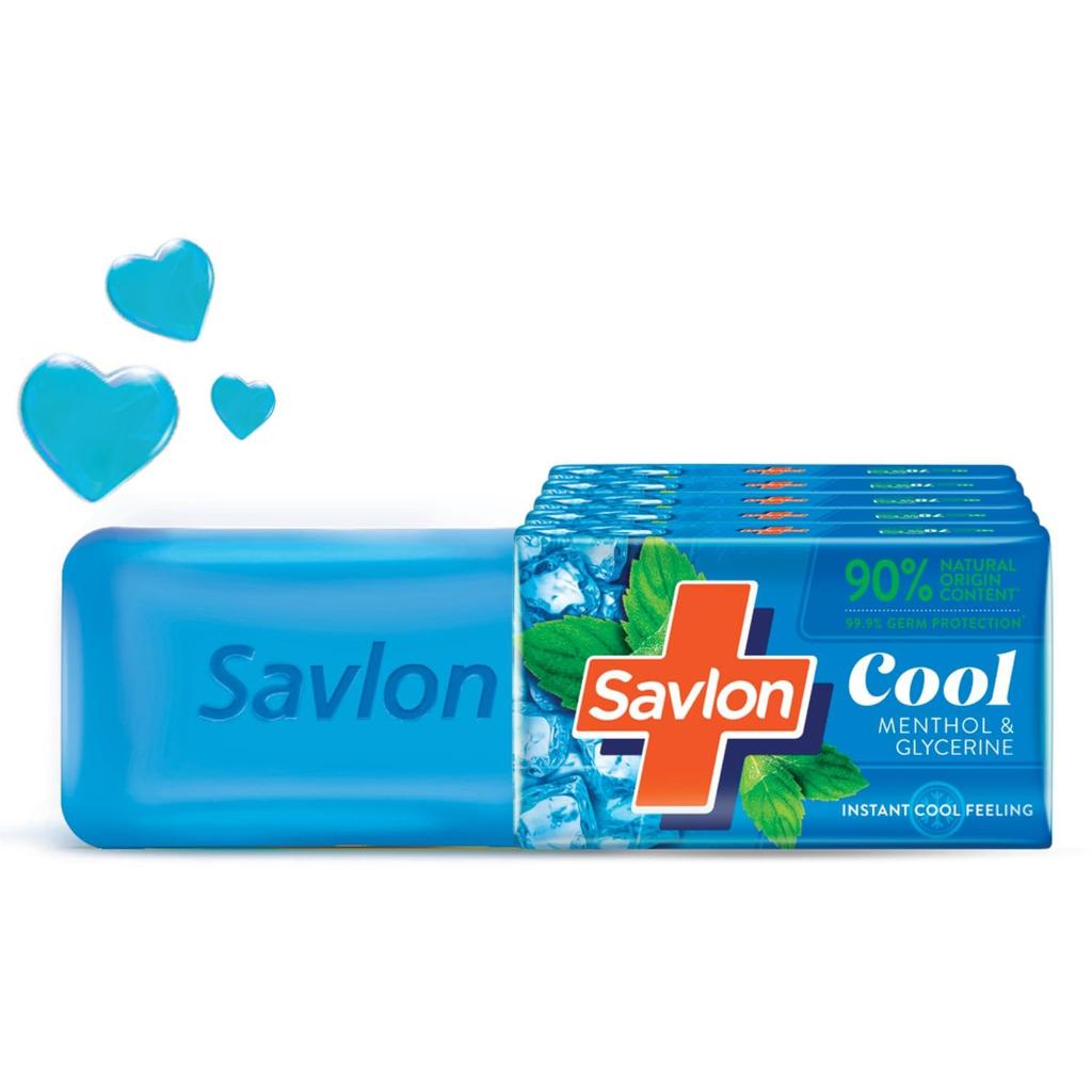 Savlon Cool Soap Combo Pack With Menthol And Glycerin 120gx5 For Refreshing Hydration And Everyday Bathing Protection Suitable For All Skin Types