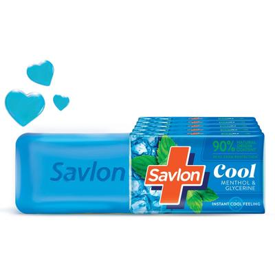 Savon Fraîcheur Savlon, au Menthol & Glycérine, 600g (120g - Pack Combiné de 5), Pour tous les types de peau