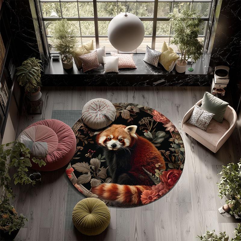 Palace Animals Pattern Round rug,Carpet Rug for Living Room Bedroom Playroom ,Non-slip Floor Mat,Holiday Gifts and Birthday Gifts.