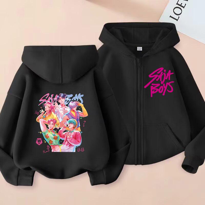 Zip Up Sweatshirts Saja Boys Kpop Demon Hunters Hoodie Children Clothes Kid Girl Boy Sweatshirt Zipper Hoody Baby Top