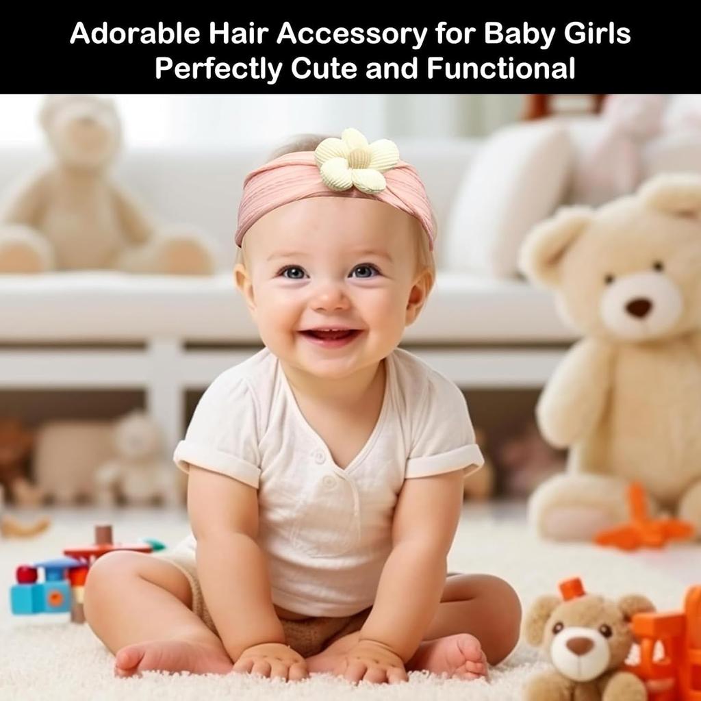 6 pieces high-elastic jacquard nylon headband, baby girl soft nylon hair band, baby hair accessories set