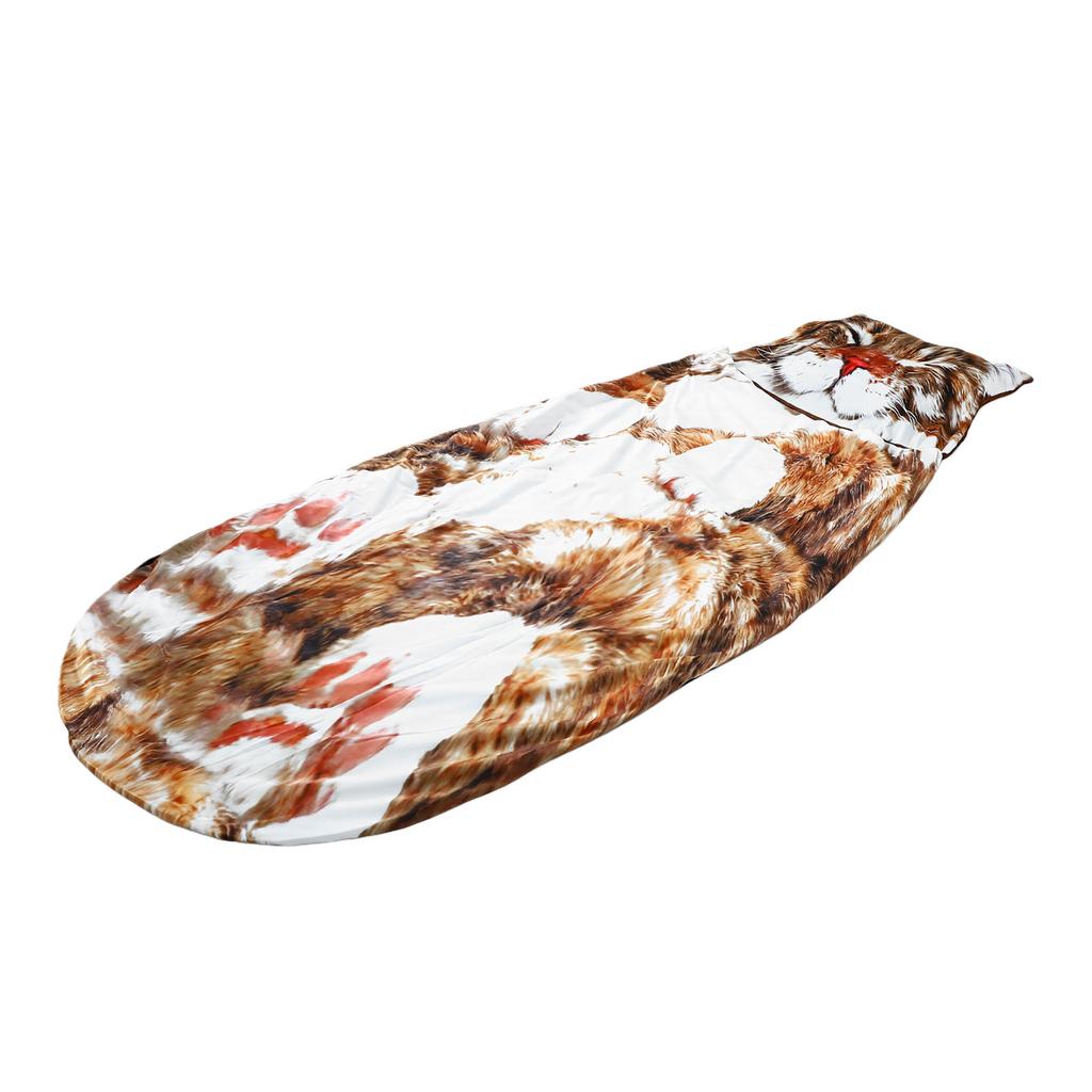 Cat Shaped Plush Sleeping Bag Adorable Adult Soft Sleeping Bag for Home Travel Camping