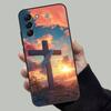 Křesťanský kříž Christ Pouzdro na telefon Pro Samsung Galaxy A13,A21s,A22,A31,A32,A52,A53,A71,A80,Měkký černý kryt