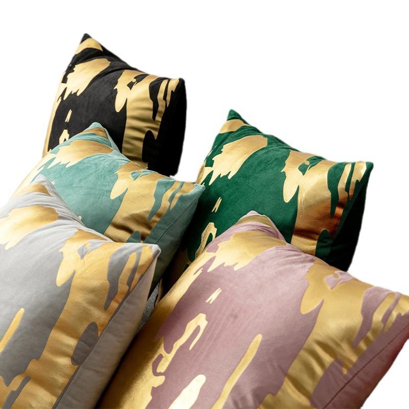 New Nordic Square Hot Stamping Pillow, Fashionable and Simple Hot Stamping Silver Home Living Room Bedroom Sofa Cushion Pillow
