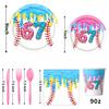 Baseball Themed Ice Cream Party Decorations: Flags, Balloons & Tableware for a Fun Birthday Celebration