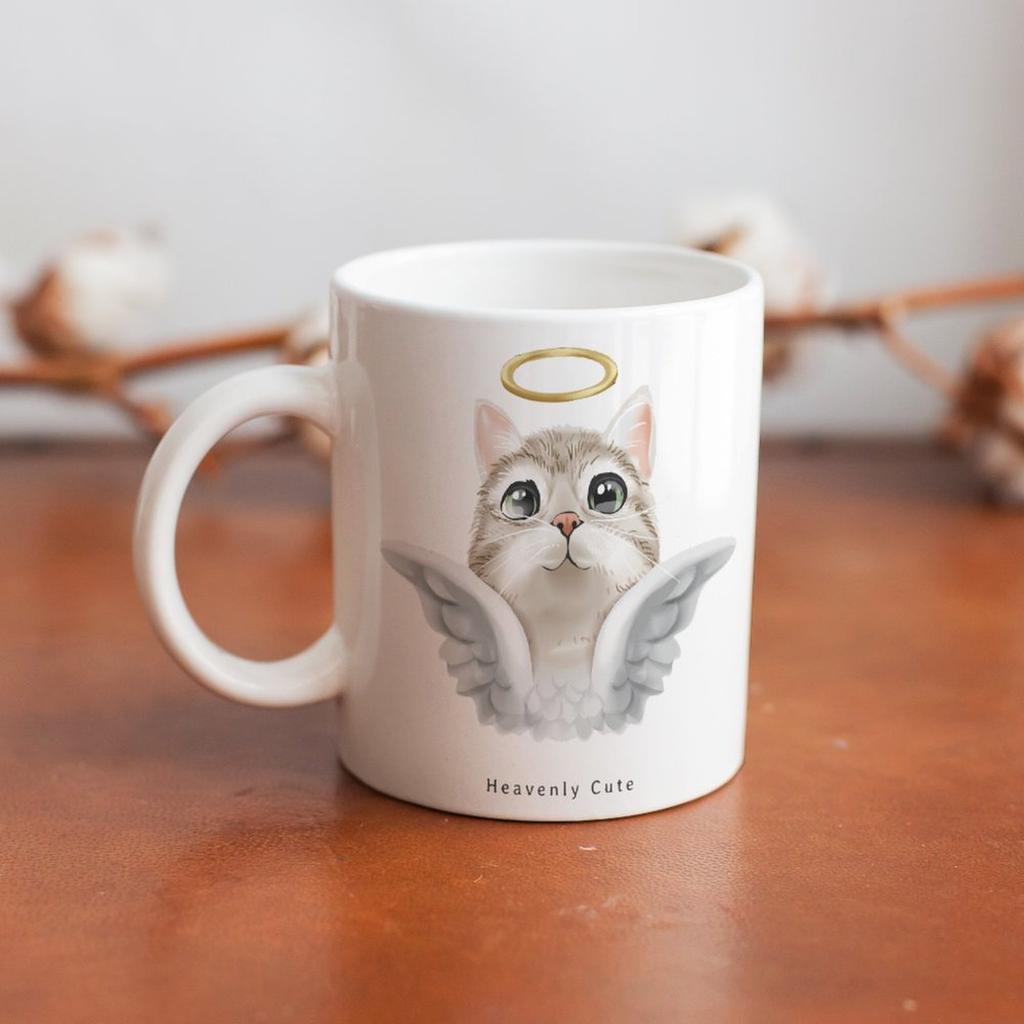 1 Stück 11oz Weiße Keramiktasse mit doppelseitig bedrucktem Kunstwerk Starke Kaffeetasse Geeignet für den Heim- und Bürogebrauch