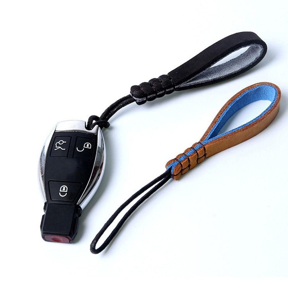 Verschleißfestes Leder Lanyard Seil Anhänger Leder Schlüsselanhänger Rindsleder Auto Schlüsselanhänger Schlüsselhalter