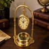 Brass Hanging Pocket Watch Clock with Compass, Nautical Desk Clock, Maritime Table Decor, Antique Style Brass