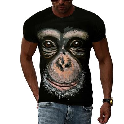 Été tendance hommes drôle singe graphique t-shirts mode goût décontracté personnalité imprimé T-shirt Hip Hop style de rue t-shirts haut