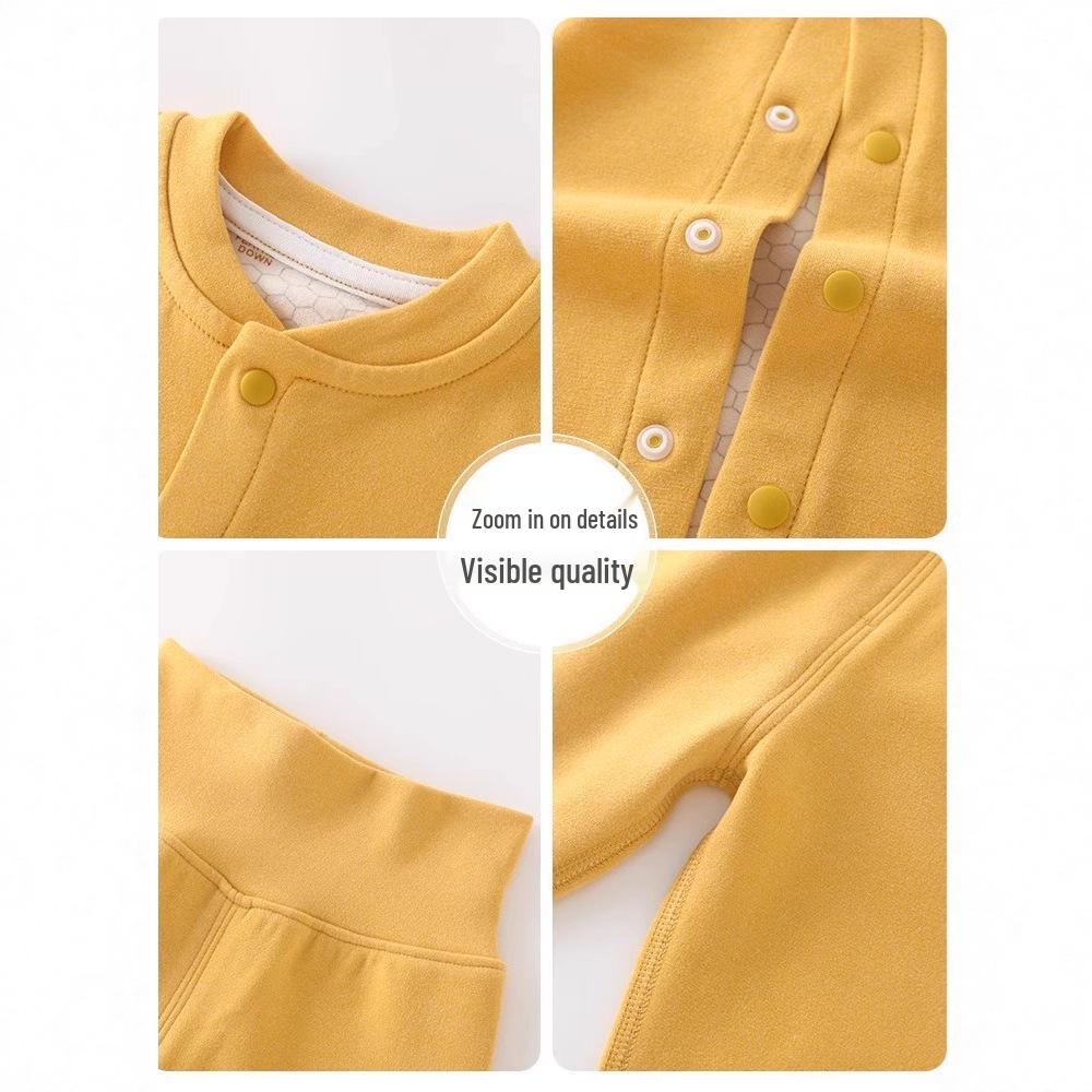 Baby Thermal Underwear Set: Cozy Top & High-Waist Bottoms for Autumn/Winter