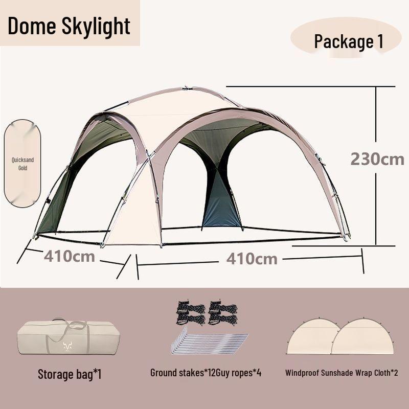 Mongolisches Jurte Exquisites Kuppeldach: XL Outdoor-Sonnenschirm mit Silberbeschichtung für Sonnen- und Regenschutz