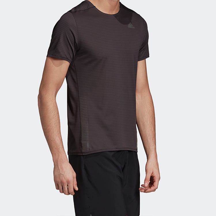 adidas T Shirts Men's Black Crew Neck Moderate Straight Fit FI8004