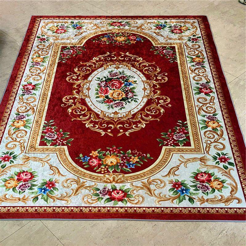 Europe Carpet Living Room Anti-skid Balcony Mat Vintage Bedroom Rug Bedside Kitchen Carpet Jacquard Rug Carpet