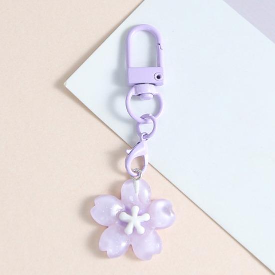 Keychain Pendant Ergonomic Flower Design Key Ring Decorative Key Holder Car Door Backpack Bag Accessory