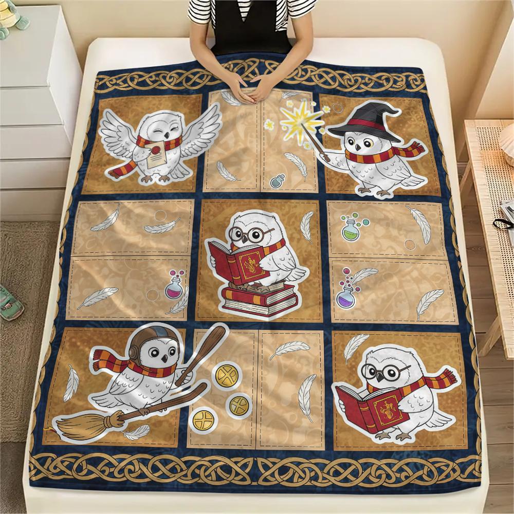 1Pc Cartoon Print Flannel Blanket, High Quality Comfortable for All Seasons, Home Decor, Warmth and Comfort, Perfect for Christmas Birthday Gift
