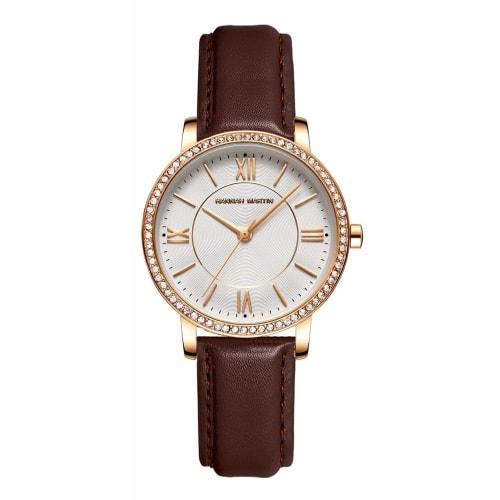 

Hannah Martin Women s Watch, Stylish, Classic, Simple, Business Watch with Crystal, Roman Numerals, and Japanese Quartz Movement (Brown Band)