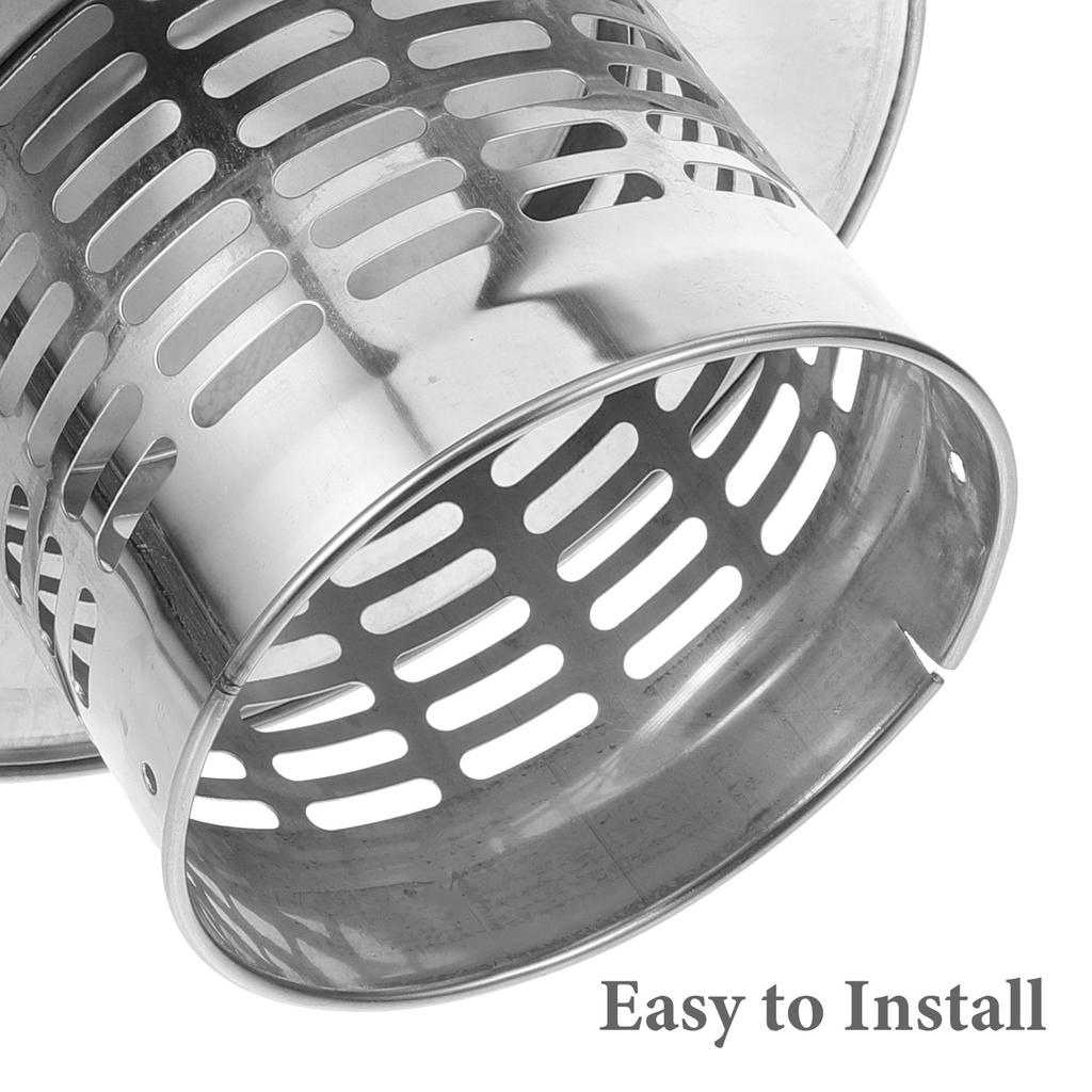 Umbrella Chimney Rain Hat Exhaust Pipe Cap Stainless Steel Cover Suite Round Caps Exhaust outside Protection Cover for Wood