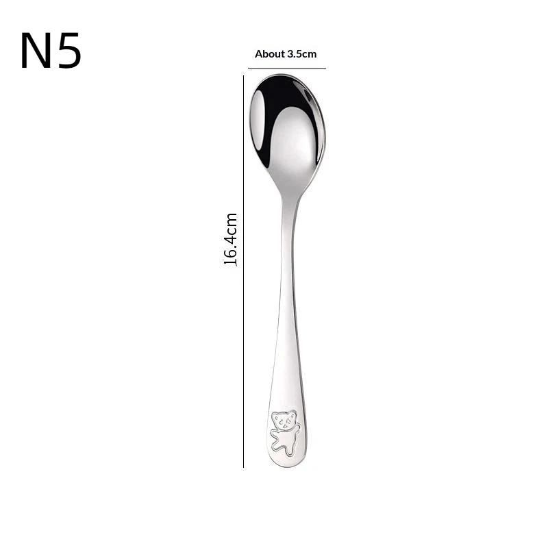 Kids Silverware Set Stainless Steel Kids Fork Spoon And Cutter Set Tableware Funny Bear Flatware Set For Children Toddler
