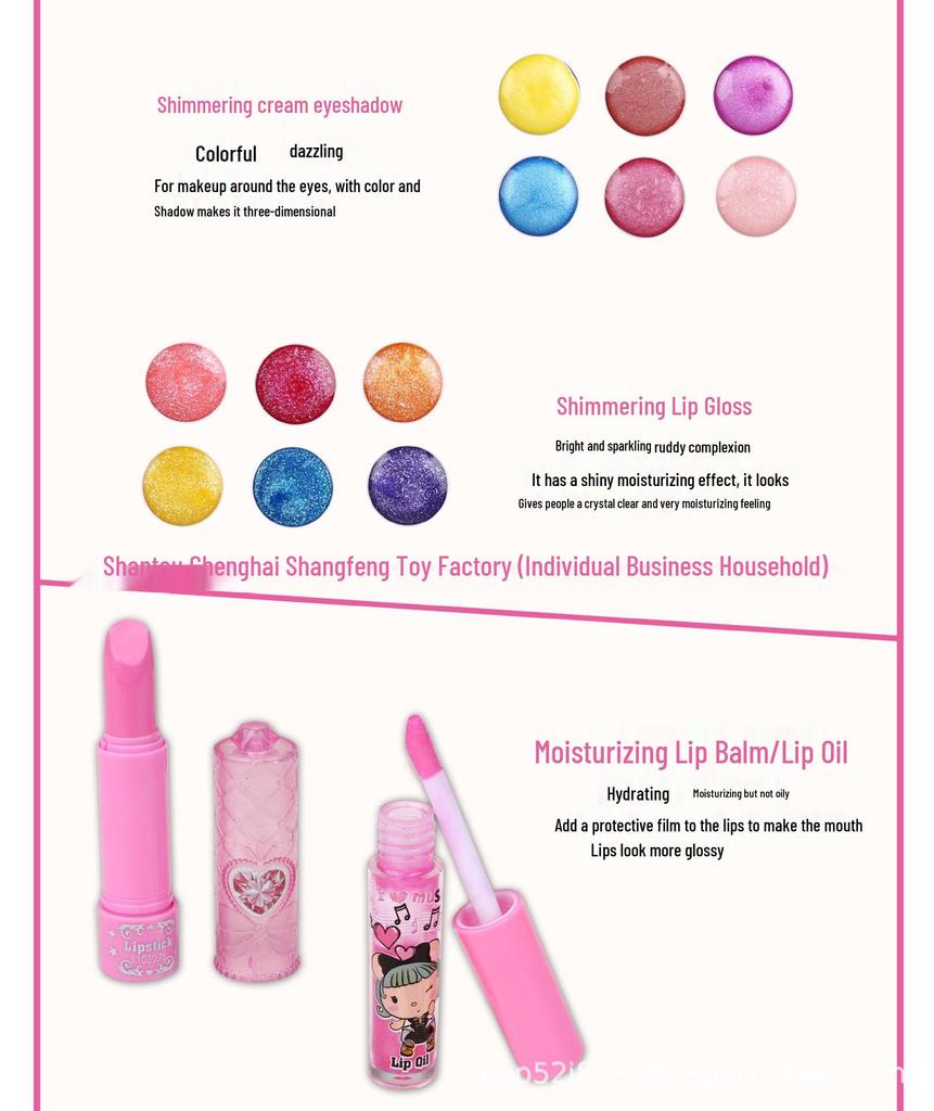 Přeshraniční dívčí sada na líčení na hraní - Dětská princeznovská kosmetika a hračky s laky na nehty