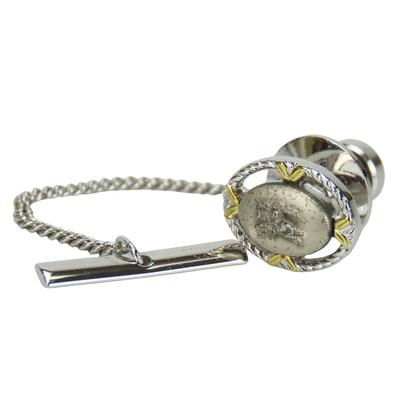 Used Burberrys Tie Pin Metal Silver Gold Licensed Product
