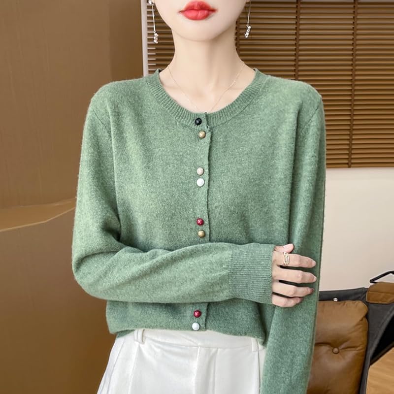 [ODFMCE] cardigan ladies spring office knit Plain color Beautiful large size (JP, alphabet, M, black)