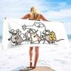 Cute Cat Beach Towel Absorbent Oversized Quick Dry Sand Free Lightweight Bath Towel Microfiber Summer Pool Towel for Kids Adults