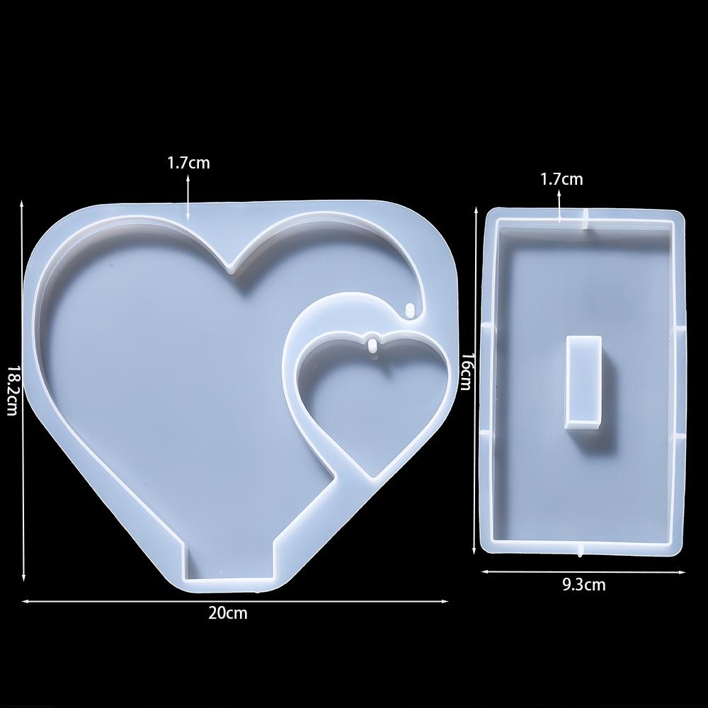 Love Heart Photo Frame Pendulum Pedestal Base Silicone Mold Crystal Epoxy Resin Mold for DIY Jewelry Craft Making Home Decoratio