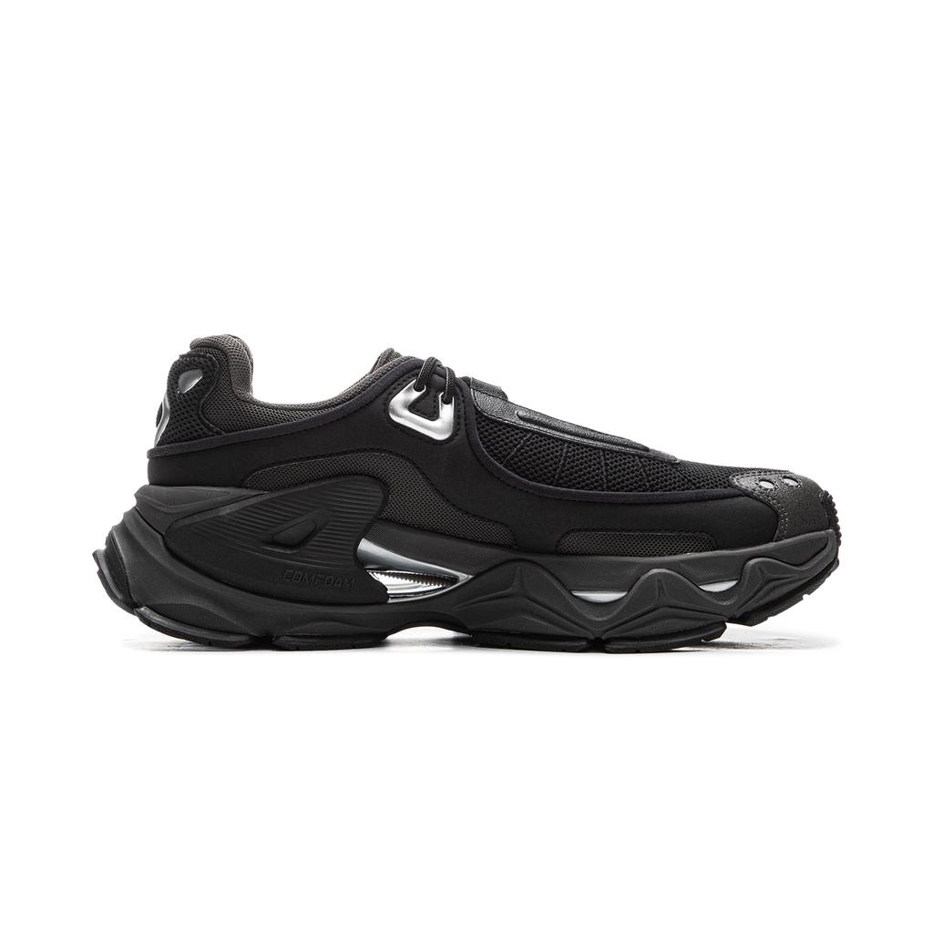 Li Ning Yue Ling Comfortable Trendy Sports Wear Resistant Non-Slip Low-Top Casual Shoes Men Casual Shoes Black Gray AZGV071-1