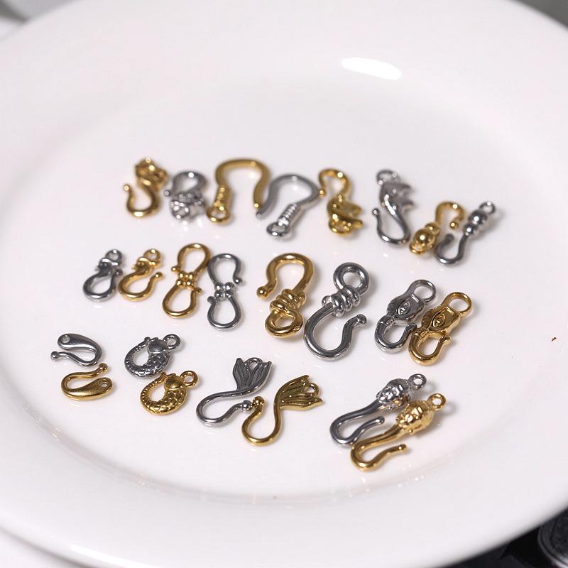 Stainless Steel DIY Jewelry Clasps: S-Hooks & End Clasps for Bracelets & Necklaces